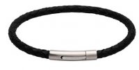 Unique - Leather - Stainless Steel - Bracelet, Size 19cm B444BL-19CM