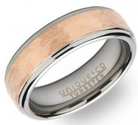 Unique - Tungsten - Rose Gold Plated - Ring, Size 66 TUR-116-66
