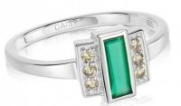 Daisy - Green Onyx Set, Sterling Silver - Ring, Size S
