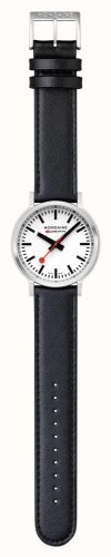 Mondaine - Stop2Go, Stainless Steel - Faux Leather - Quartz Watch, Size 34mm MST3401BLBVS