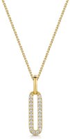 Jools - Cubic Zirconia Set, Yellow Gold Plated - NECKLACE, Size 25mm KPN3320-YG