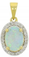 Guest and Philips - Opal Set, Yellow Gold - White Gold - 9ct D 8pt 26st 1st Opal Oval 8x6 Pendant 09CIDG85915