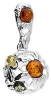 Guest and Philips - Amber Set, Sterling Silver - Flower Dome Pendant H5896-S