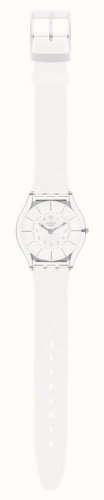 Swatch - White Classiness, Plastic/Silicone Quartz Watch SS08K102-S14