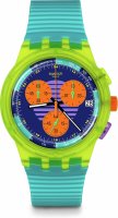 Swatch - Swatch Neon Wave, Plastic/Silicone Quartz Watch SUSJ404