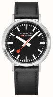 Mondaine - Stop2Go, Stainless Steel - Faux Leather - Quartz Watch, Size 41mm MST41020LBV2