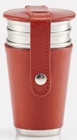 Danes & Hathaway - Stainless Steel - Leather - 4xCup Set, Size 4oz Cup Set Bridle Chestnut