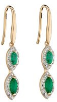 Gecko - DIAMOND , Emerald Set, Yellow Gold - EARRINGS GE2343G