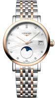 Longines - Elegant, Diamond Set, Stainless Steel - Rose Gold - MOP Quartz Watch  L43305877