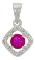 Guest and Philips - Ruby Set, White Gold - 9ct D5pt 12st Pendant 09CIDG86778