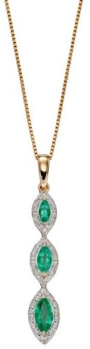 Gecko - DIAMOND, Emerald Set, Yellow Gold - PENDANT GP2240G