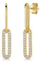 Jools - Cubic Zirconia Set, Yellow Gold Plated - EARRINGS, Size 30MM KPE3222-YG