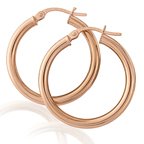 Guest and Philips - 9CT, Rose Gold Plain Hoop Earrings ER821