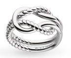 Kit Heath - MARINA, Sterling Silver - Rhodium Plated - KNOT RING, Size O 21071RPO