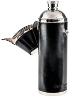 Danes & Hathaway - Stainless Steel - Leather - Flask, Size 10oz Hunter Flask Bridle Black