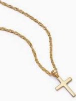 DAISY - Yellow Gold Plated CROSS NECKLACE SPN03-GP