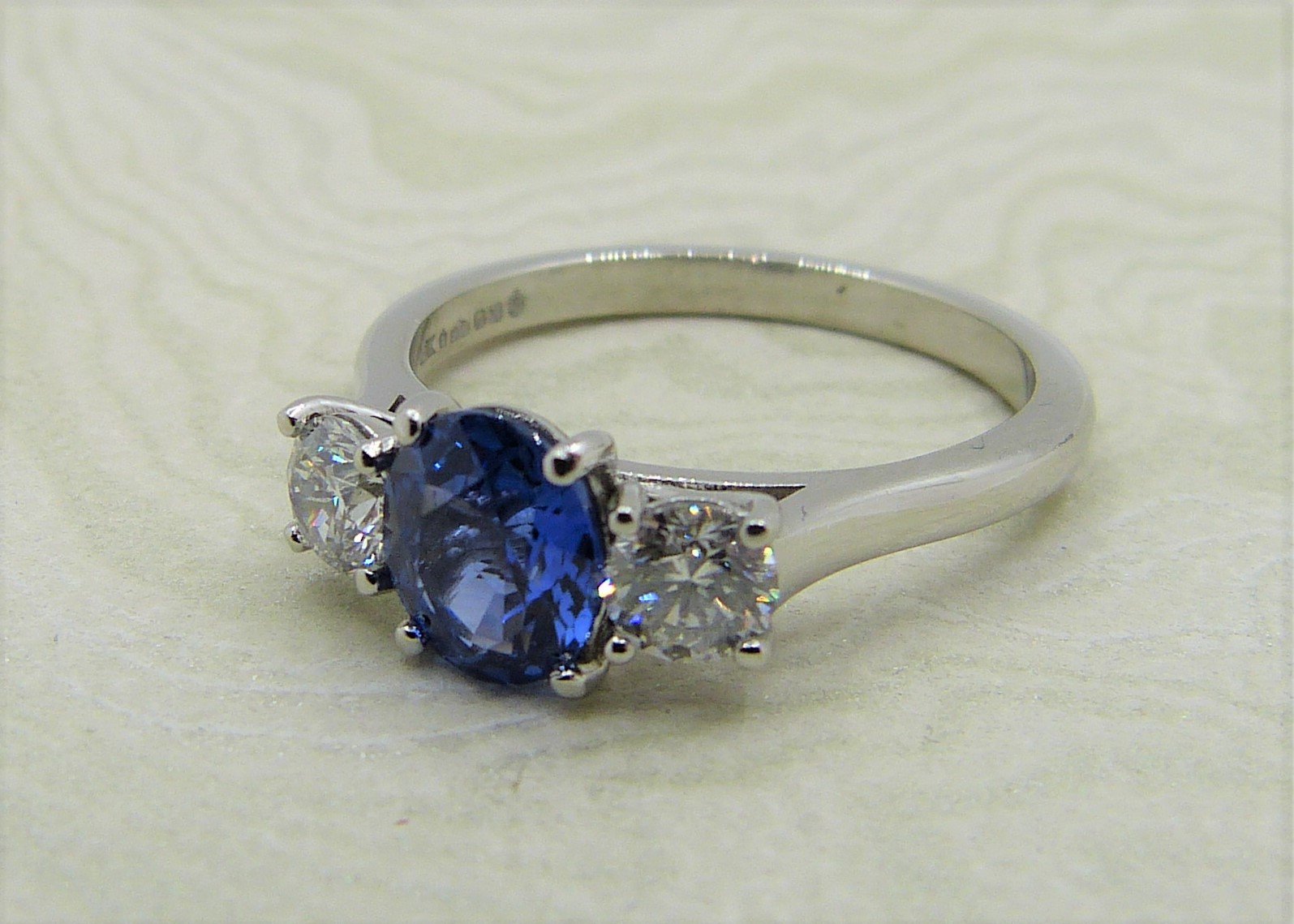 Antique Guest and Philips - 1.34ct Sapphire Set, Platinum - Three Stone ...