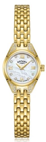 Rotary - Traditional, Diamond Set, Yellow Gold Plated - Dx8 Quartz Watch, Size 20mm LB05143-41-D