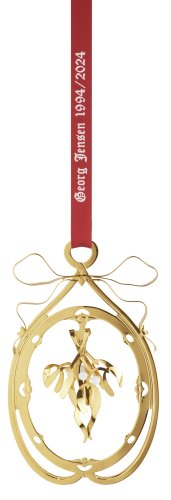 Georg Jensen - CC2024 Mistletoe, Yellow Gold Plated Christmas Decoration 10020423