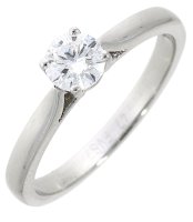 Guest and Philips - Diamond 0.46ct D Si1 Set, Platinum - Solitaire Ring 17944H5