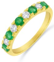 Guest and Philips - Emerald Set, Yellow Gold - 9ct D 25pt 4st Em 5st HET Ring 09RIDG85507