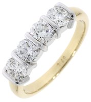 Guest and Philips - Diamond Set, Yellow Gold - 18ct D 1.37ct 4st Bar HET Ring 12820B14