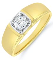 Guest and Philips - Yellow Gold - White Gold - 9ct LG 50pt 1st Dia Rect Signet Ring 09RIDI89424