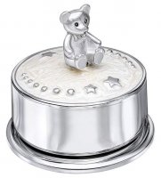 Gecko - Teddy Bear, Silver Plated Music Box Y432