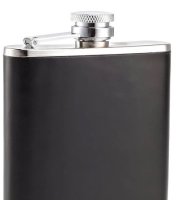 Danes & Hathaway - Stainless Steel - Leather - Captive Flask, Size 6oz Captive Flask Bridle Black 6oz