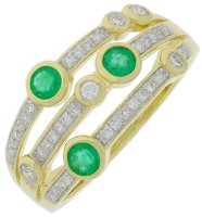 Guest and Philips - 9ct 0.22pts DIAMOND, Emerald Set, Yellow Gold - White Gold - RING 09RIDG85179