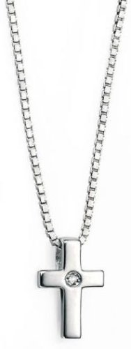 Gecko - Diamond Set, Sterling Silver - CROSS NECKLACE P800