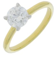 Guest and Philips - Lab Grown Diamond Set, Yellow Gold - White Gold - 9ct 1ct 1st Solitaire Ring, Size N 09RIDI96150