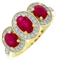 Guest and Philips - 9CT 0.20PTS DIAMOND, Ruby Set, Yellow Gold - White Gold - RING 09RIDG86121