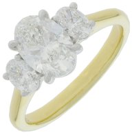 Guest and Philips - Lab Grown Diamond Set, Yellow Gold - White Gold - 9ct 2ct 3st F VS1 Oval Ring 09RIDI96730 CERT 221