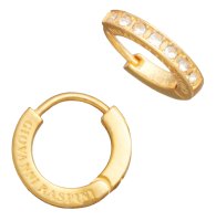 Giovanni Raspini - Huggie, Yellow Gold Plated Crystal Earrings 11968