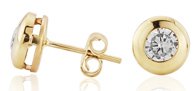 Guest and Philips - CZ Set, Yellow Gold - Stud Earrings SE547