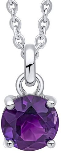 Gecko - Amethyst Set, Sterling Silver - Rnd Drop Pendant P5457M