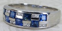 Antique Guest and Philips - Sapphire Set, White Gold - Cluster Ring R5551