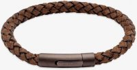 Unique - Leather - Stainless Steel - Coconut Bracelet, Size 21cm B450CO-21CM