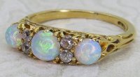 Antique Guest and Philips - Opal Set, Yellow Gold - Seven Stone Ring R5560