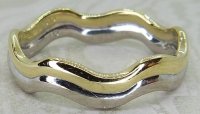 Antique Guest and Philips - Yellow Gold Two Row Wave Ring R5484