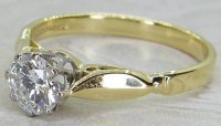 Antique Guest and Philips - Diamond Set, Yellow Gold - White Gold - Single Stone Ring R5617