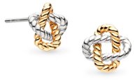 Kit Heath - Marina Rope Knot, Rhodium Plated Golden Stud Earrings 41072GRP