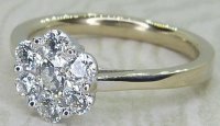 Antique Guest and Philips - Diamond Set, White Gold - Cluster Ring R5483