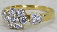 Antique Guest and Philips - Diamond Set, Yellow Gold - Cluster Ring R5515