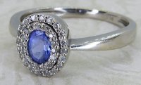 Antique Guest and Philips - Tanzanite Set, White Gold - Cluster Ring R5517