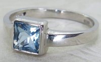 Antique Guest and Philips - Aquamarine Set, White Gold - Single Stone Ring R5569