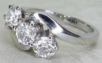 Antique Guest and Philips - Diamond Set, White Gold - Three Stone Ring R5570