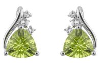 Gecko - 9ct, Peridot & Topaz Set, White Gold - STUD EARRINGS GE1015G