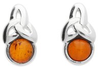 Guest and Philips - Amber Set, Sterling Silver - Bead Trefoil Knot Earrings H3765-B